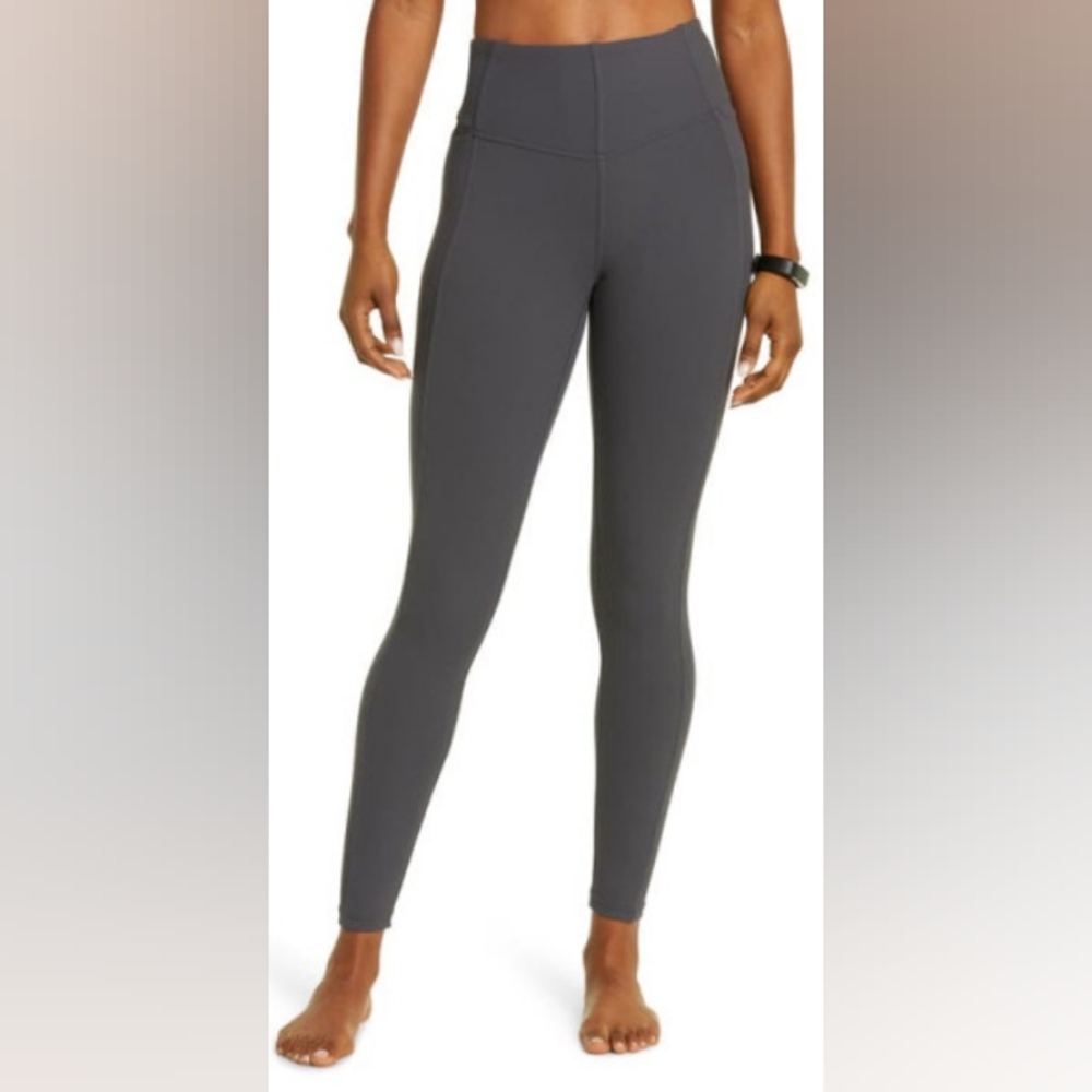 Zella Dark Gray High-Waisted Leggings Women's Size Small Actuve Athletic Yoga